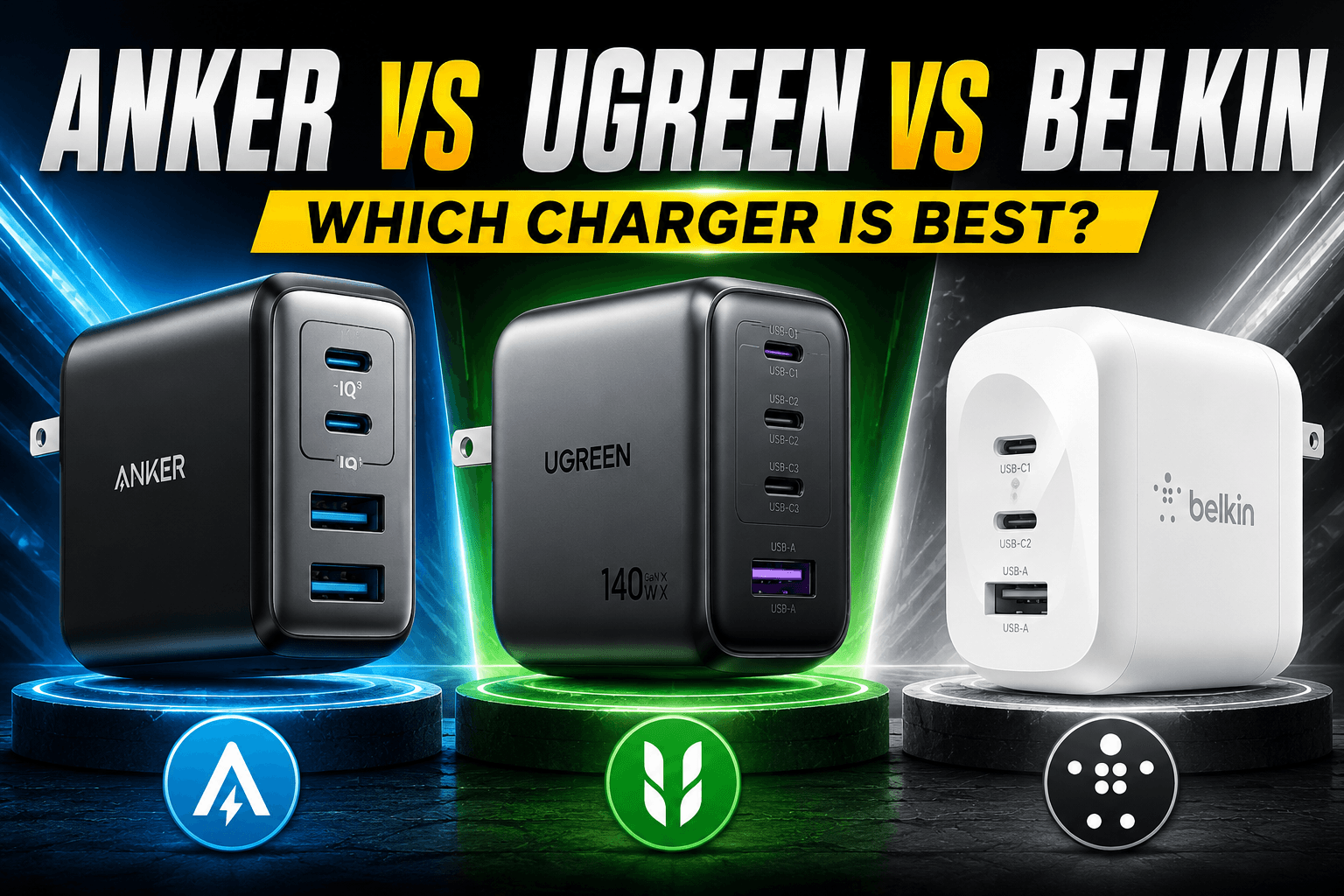 Anker vs UGREEN vs Belkin: Charger Comparison (2026 Guide)